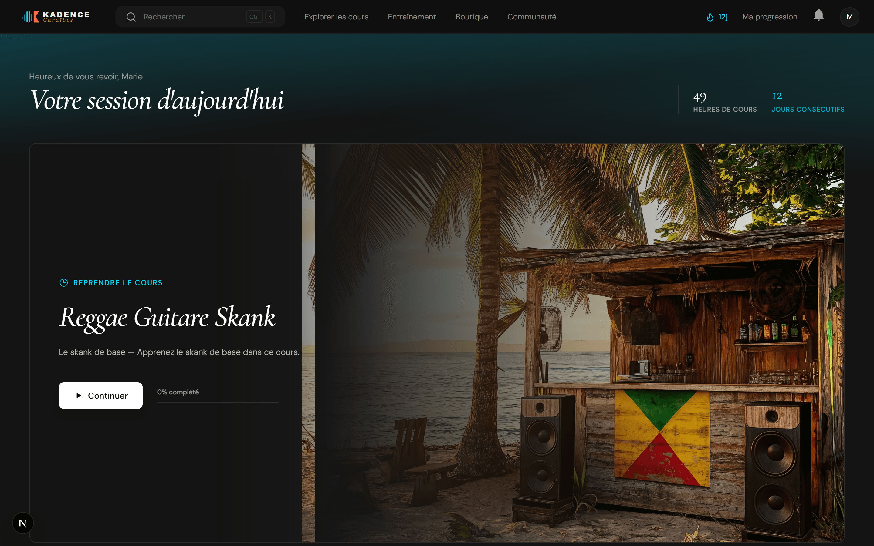 Dashboard Kadence Caraïbes